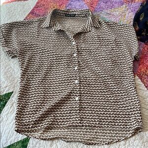 Women's Brown Patterned Top